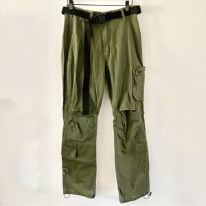 New FASHION NOVA Women's Size Medium Olive Green Operation Cargo Joggers Pants M